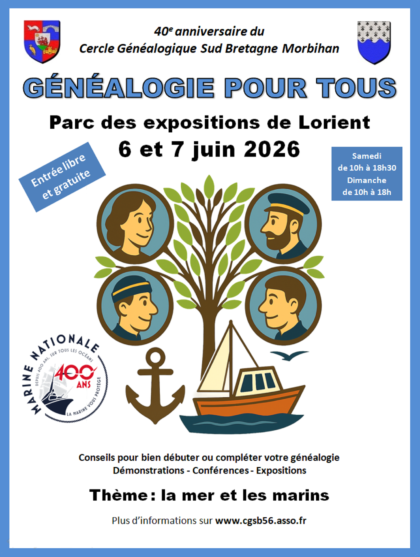 Généalogie pour tous Parc des Expositions Lorient 2026